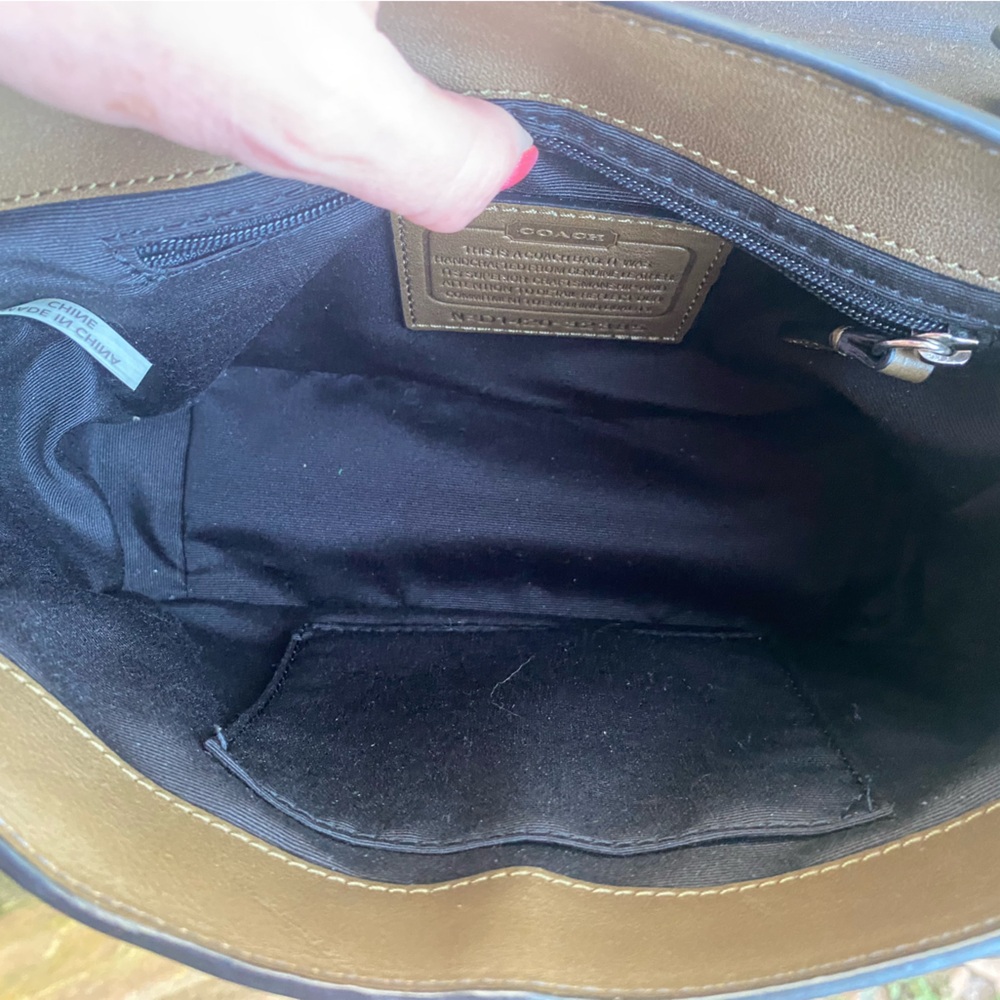 COACH Bleecker Python Mini Messenger Natural Oliv… - image 6